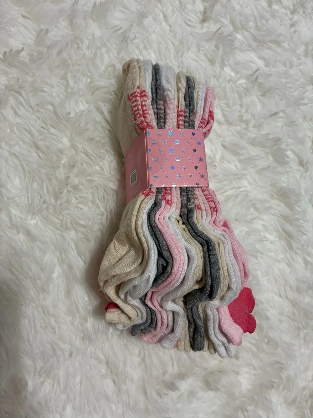 Juicy Couture Multicolor Quarter Sock Set with Heart Accents